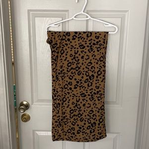 Wide legged cheetah print scrunched top tie waist